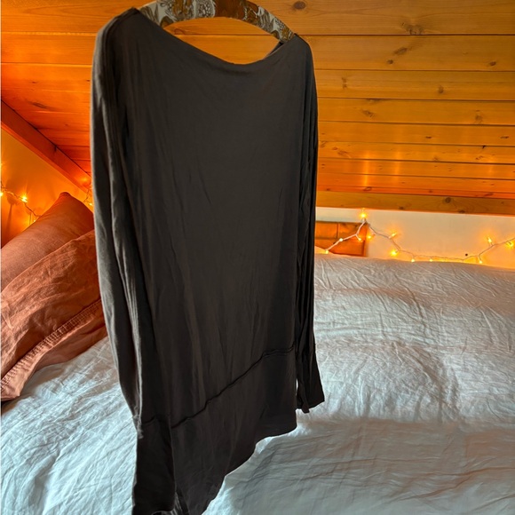 Free People Grey/Brown Ling Sleeve Blouse - Picture 4 of 8